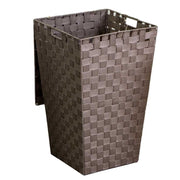 Square lined dove gray polyester basket cm33x33h53