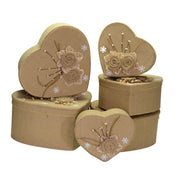 Cardboard and jute box 1-6 natural heart cm39x33,5h20