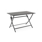 Outdoor table in anthracite aluminum ELIN 110x70x h71 cm