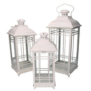 Square cream metal lantern 1-3 cm21,5x21,5h50