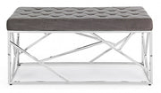 Rayan bench in gray velvet 97x44 cm
