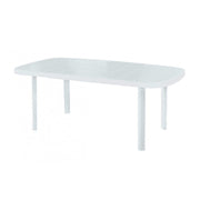 Outdoor table in white resin ULISSE GARDEN 180x90 h72 cm