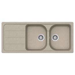 Samet Sink 116x50 Granitovero1162v 2 oat drain basins