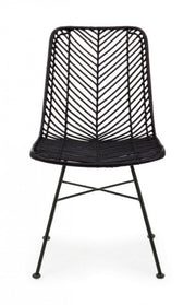 2x Lorena chair black rattan weaving