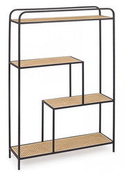 Shaped steel bookcase with four shelves Anthracite ELYOT 85,5x25,5x h131 cm
