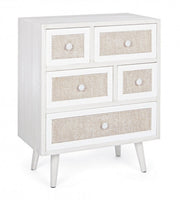 Chest of drawers 5 drawers MONTIEL rustic style antique white 72.5h cm