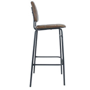 Rust Faux Leather Ross Stool with Black Legs - 106 cm x 43 cm x 45 cm