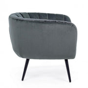 Avril gray metal and velvet armchair