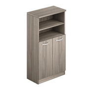 Elm multipurpose shoe cabinet in melamine wood 2 doors and 4 compartments (2 internal and 2 open) h130x71x38