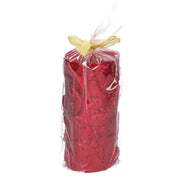 Paraffin candle red embossed leavescm ø7h15