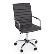 Office armchair with armrests Perth dark gray in eco-leather