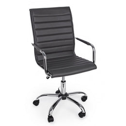 Office armchair with armrests Perth dark gray in eco-leather