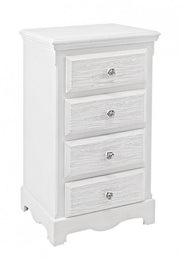 Chest of 4 drawers in white wood in classic style