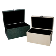 Wooden box 1-2 covered in rectangular eco-leather cm35x22h20