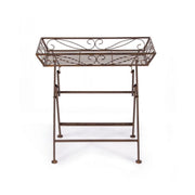 Rustic coffee table in brown rectangular metal Melanie