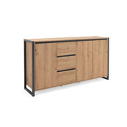 Modern oak sideboard with urban style drawers cm 160 x40 x 88 h