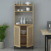 Zanne high sideboard 2 doors and open compartments in oak