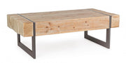 Garrett industrial coffee table with wooden top