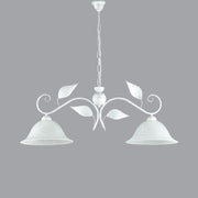 Hanging chandelier in silver white iron two lights 93x h34 cm