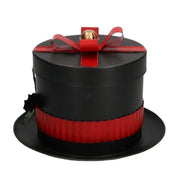 Round hat black metal box cmø25h19
