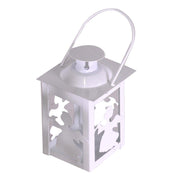 Christmas white metal lantern pack 3 pieces square cm7,5x7,5h11