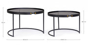 Set of 2 Zeina black modern coffee tables