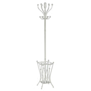 Classic white coat stand with square umbrella stand cm 184 h