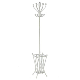 Classic white coat stand with square umbrella stand cm 184 h