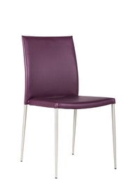 Purple imitation leather chair 41,5x44x85h cm