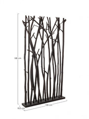 Aili screen in black natural wood 100x18,5x180h cm