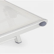 Cross cot with wheels in white aluminum