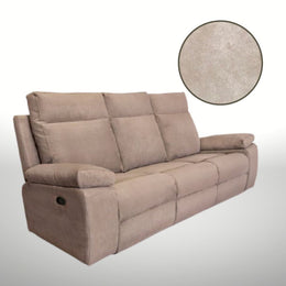 Milano sofa 3 seater 2 beige manual recliners