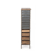 OFFICINA chest of drawers in steel and wood 132.5h cm