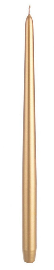 6x Basic Conical Gold Candles 40cm