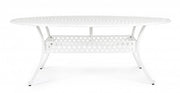 Ivrea white oval aluminum garden table 148x201 cm