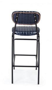 DEBBIE blue leatherette vintage bar stool 44x51x h100 cm
