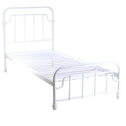 Single white metal bed 90 x h 200 cm
