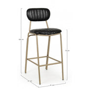 Addy black vintage bar stool 41x51x100h cm