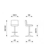 2x Jimmy STS fabric stool