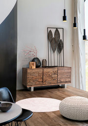 Woven sand pouf bizzotto cm 80