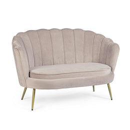 2 seater sofa with light gray velvet effect Giliola
