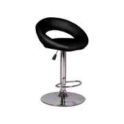 Stool in black imitation leather 39x32x80/102h cm