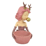 Pink resin woman cm21x15,8h29,3