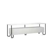 White TV stand with two doors 150x42x45h cm