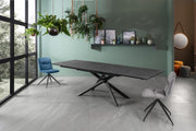 Extendable table with black marble top 170/270x90x76h cm