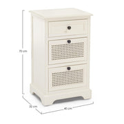 Chest of drawers in wood with three drawers Bianca AMABEL 40x32x h70 cm