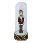 Resin soldier in red glass bell 10x10h26 cm