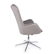 Farida contemporary armchair in gray velvet
