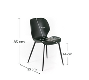 Set of 4 Soft-Touch Chairs 55cm x 45cm x 83cm