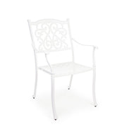 Ivrea white outdoor chair with armrest